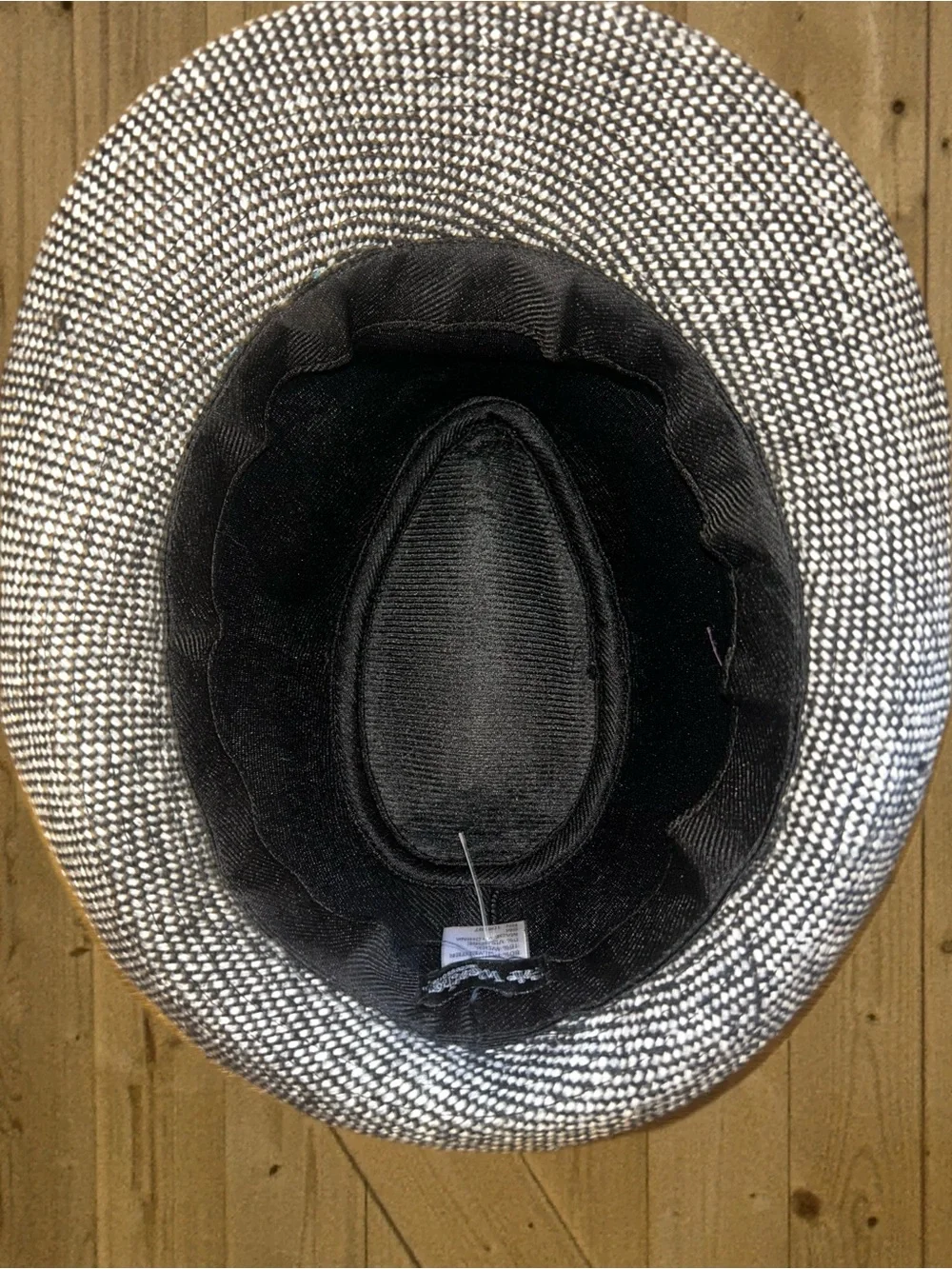 Woven Black and White Fedora Hat for Women